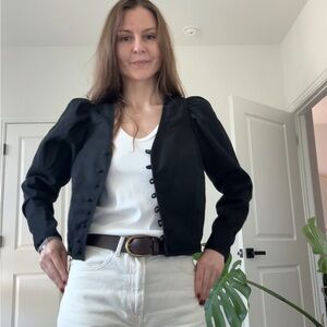 Levi's Black Women's Cropped Button-Front Blazer NWT